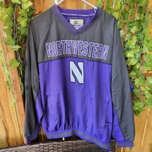 Northwestern Purple and Black Lightweight Windbreaker Jacket